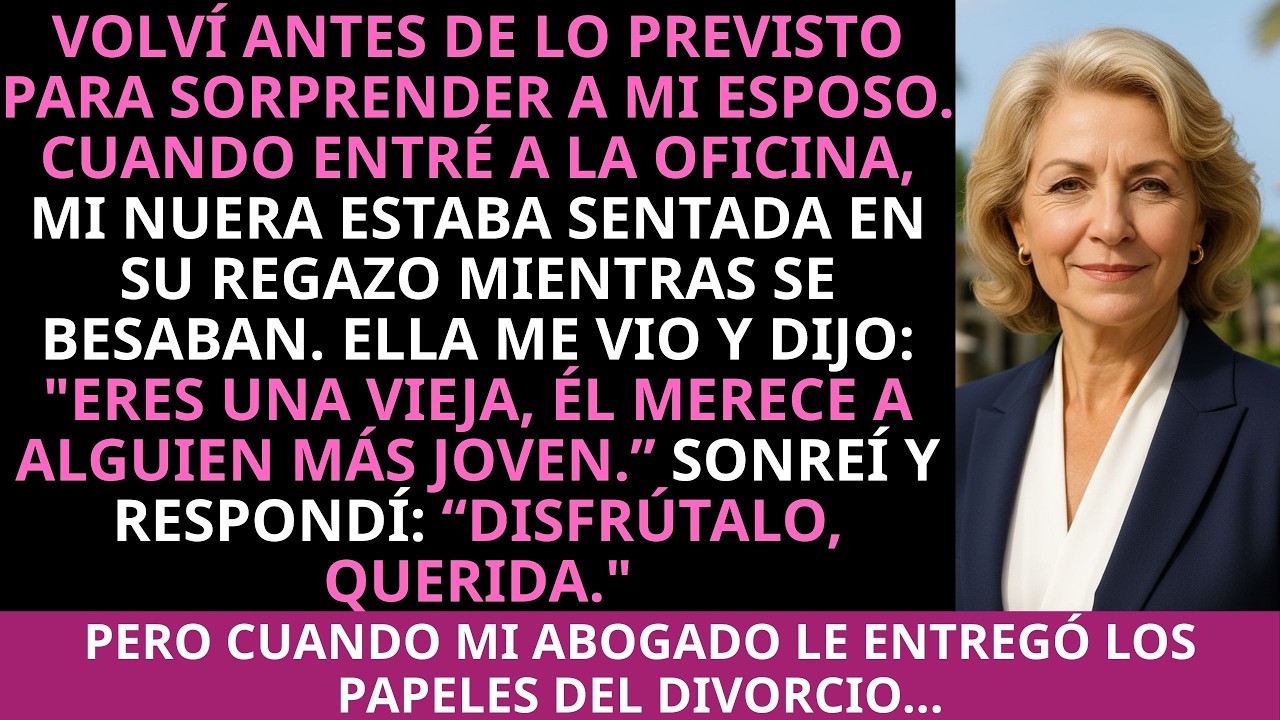 Volví antes de lo previsto para sorprender a mi esposo. Cuando entré a la oficina, mi nuera...