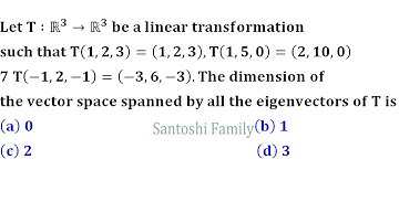 dimension of the vector space spanned by all the eigenvectors of linear transformation iit jam 2008