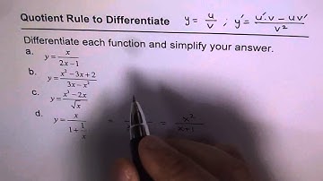 6 Quotient Rule Practice Questions