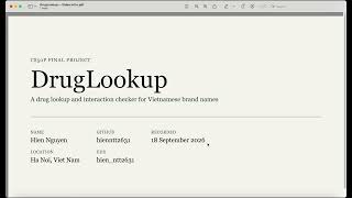 CS50P Final Project | DrugLookup — Drug Lookup & Interaction Checker