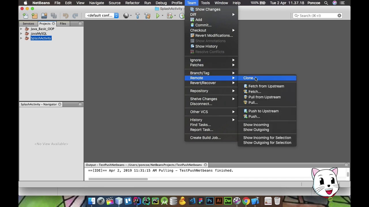 GIT & VERSION CONTROL - CHECKOUT/CLONE NETBEANS PROJECT
