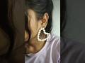 Pearl heart earrings🤍🤍 like, subscribe and share no glue earrings#pacraftgirls  #shakyshaky