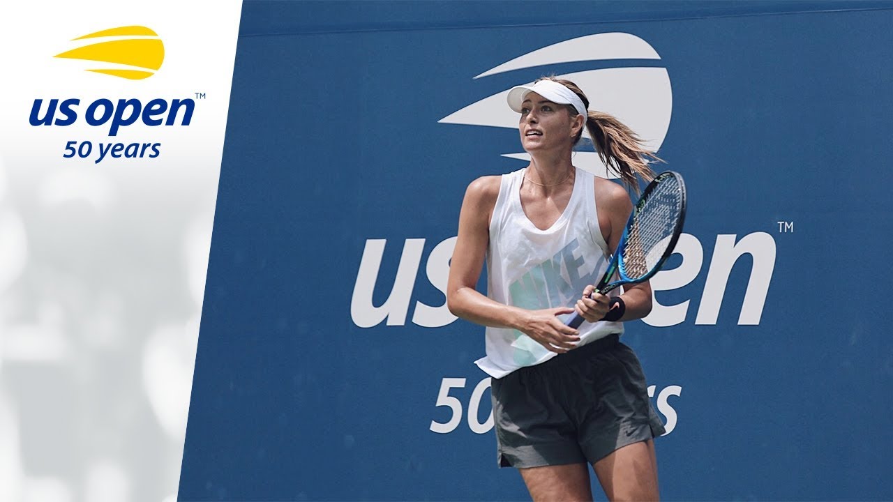 Maria Sharapova Practicing on P1 at the 2018 US Open