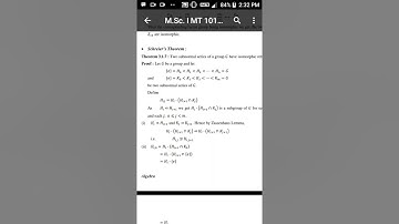 Lecture on Algebra MSc1 sem1