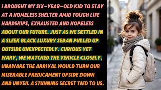 My 6-year-old and me were at a SHELTER when a black sedan arrived…
