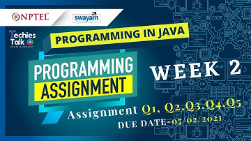 NPTEL Programming in Java Week 2 Programming Assignment Solutions || January 2022 || Swayam