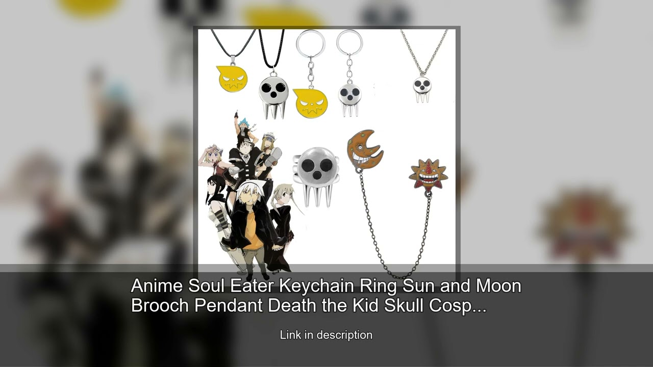 Anime Soul Eater Keychain Ring Sun and Moon Brooch Pendant Death the Kid Skull Cosplay Props Ad