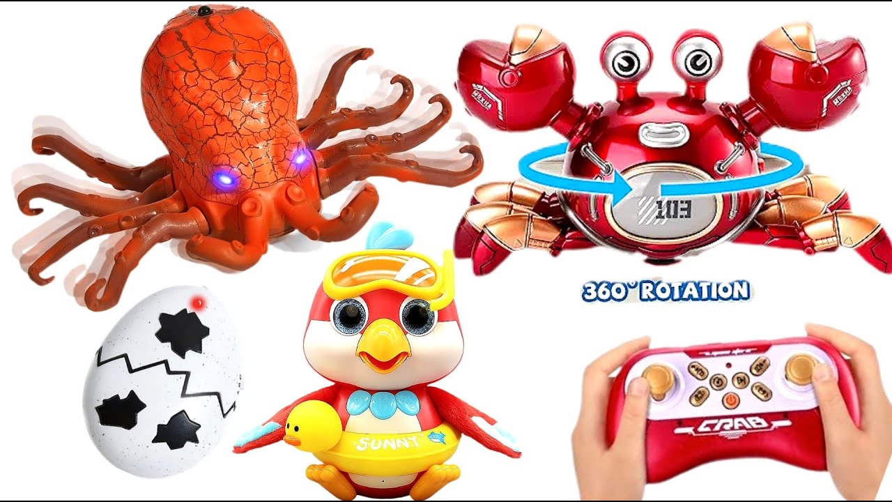 UNBOXING THE CRAB MEXHA|OCTOPUS SEA MONSTER | INTERACTIVE TOYS| CUTE PARROT | ASMR