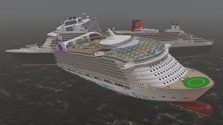 Queen Mary 2 Splits Wonder of the Seas  - What if scenario