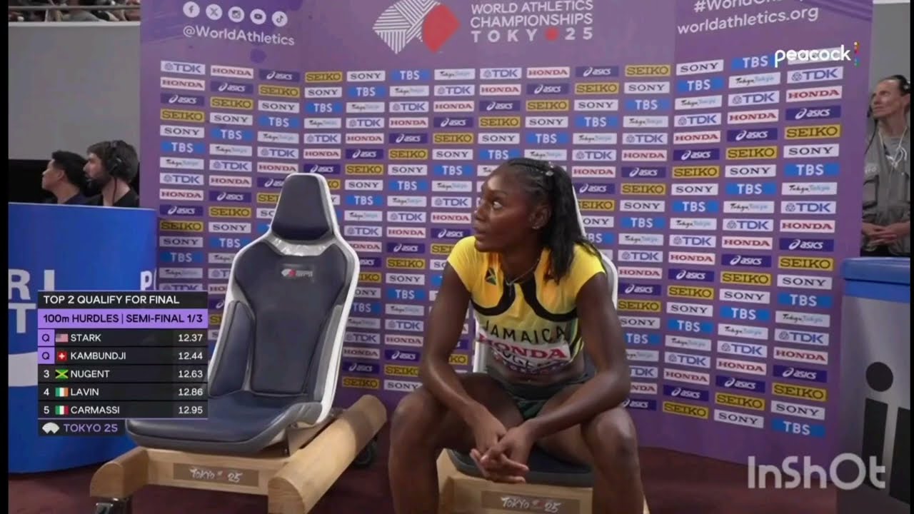 Danielle Williams will be the Only 🇯🇲 Representing in 100mH! Tajay Gayle through to the finals 🇯🇲