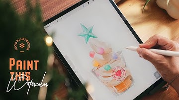 Procreate Watercolor Tutorial: Drawing a Christmas Ice Cream | Beginner-Friendly Guide