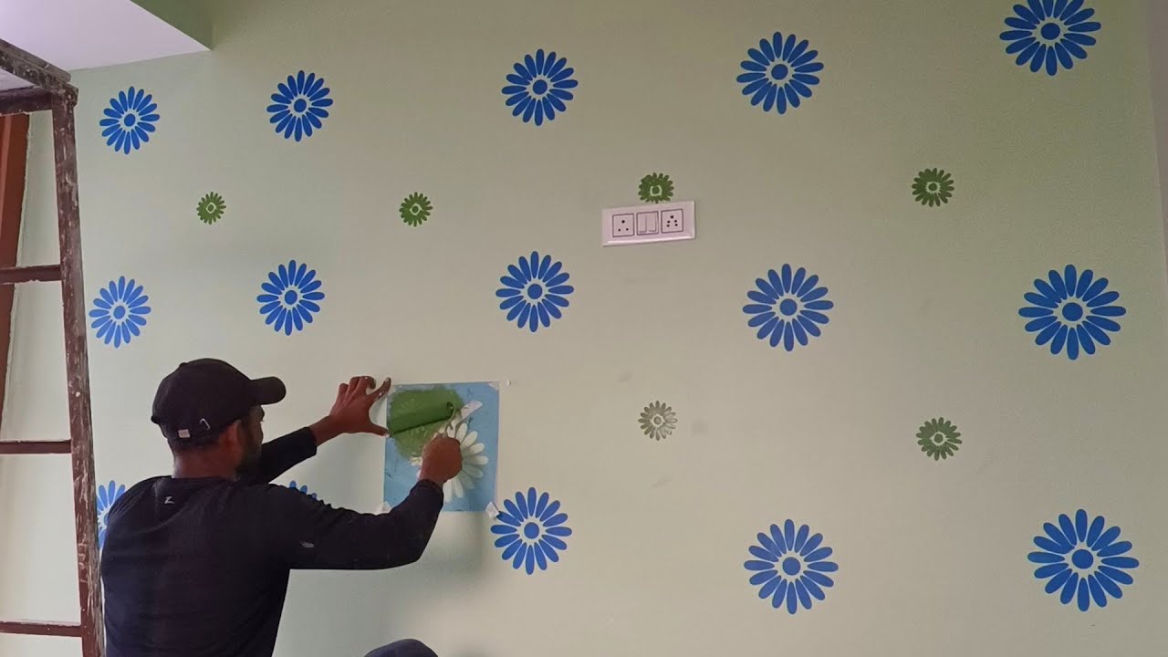 Wall stencil painting ideas | How to apply wall stencil design | wall ...