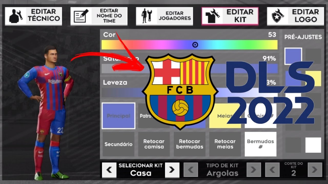 Kit Do Barcelona Para Dream League Soccer 22 Youtube