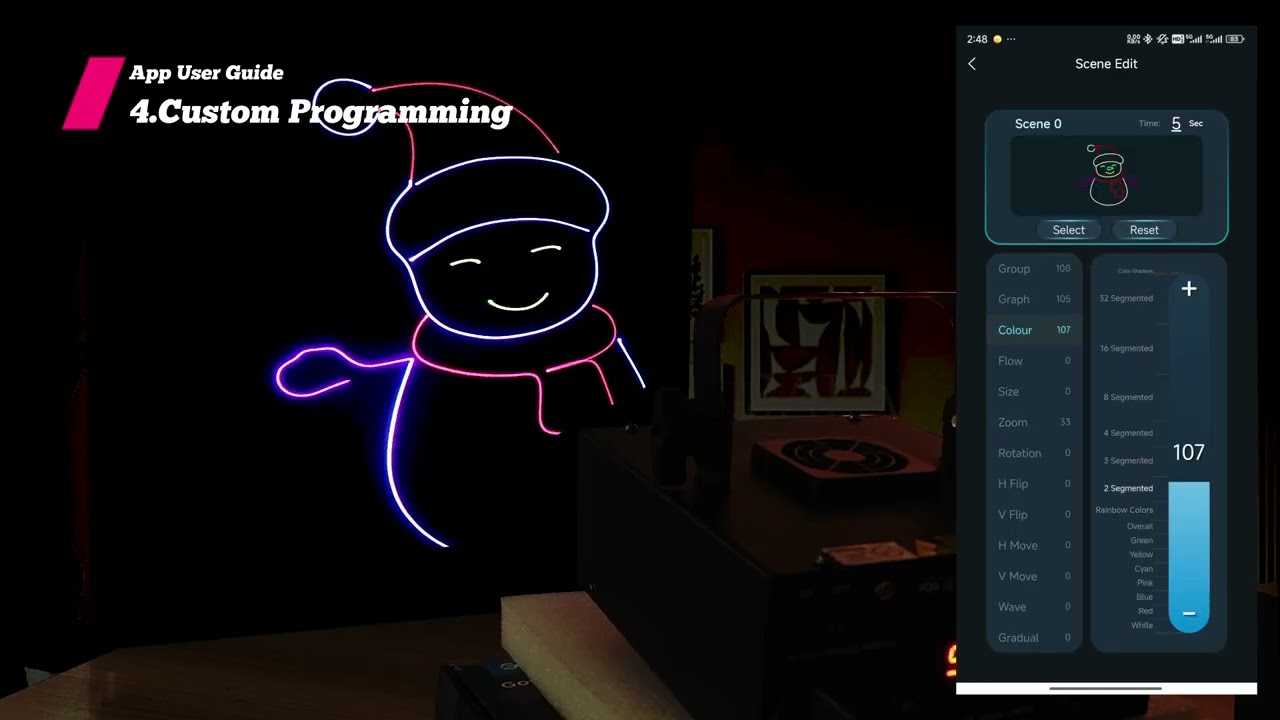 The tutorial for using the SALA laser light app