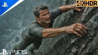 (PS5) Uncharted 4 Nathan \& Sam Marooned on Island | Brutal Parkour Survival When Badly Trapped | 4K