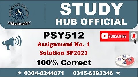 PSY512 Assignment 1 Solution Spring 2023, PSY512 Assignment 1 solution 2023, PSY512 assig 1 solution