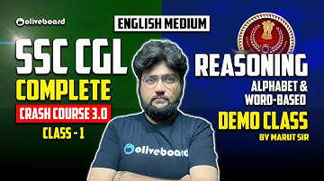 SSC CGL 2025 Crash Course 3.0 | DEMO Class 1 | Reasoning - Alphabet & Word-Based By Marut Sir