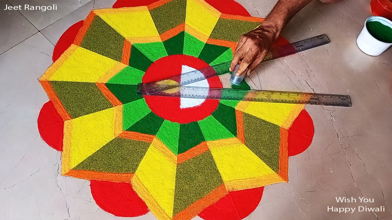 Diwali special 3D effect rangoli. Diwali rangoli new 2022 - YouTube