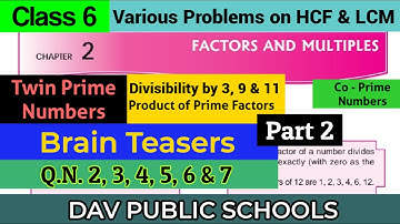 DAV class 6 maths chapter 2 Brain Teasers Q.N. 2, 3, 4, 5, 6 & 7