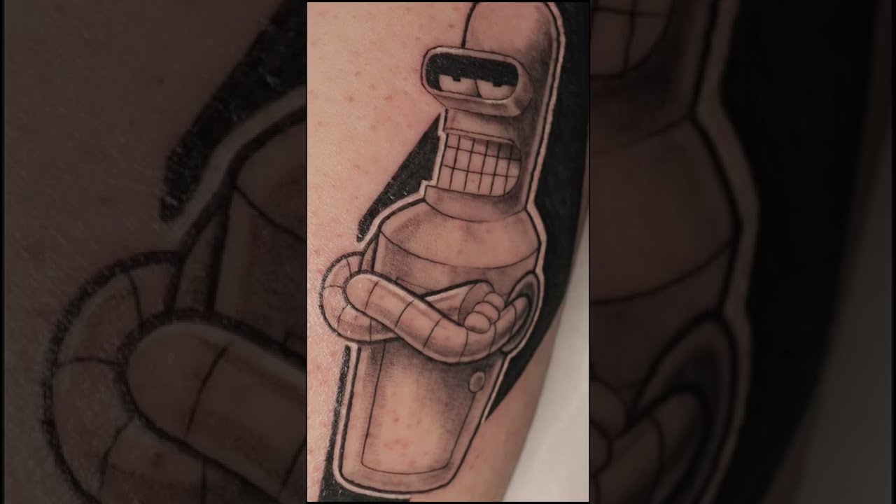 40 Bender Tattoo Designs For Men  Futurama Robot Ink Ideas