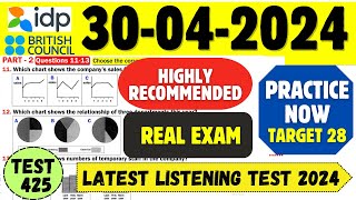 ielts listening practice test 2024 with answers | 30.04.2024 | test no - 425