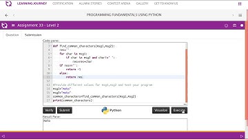 InfyTQ PF Day4 Video 11 Assign 33 Find Common Characters
