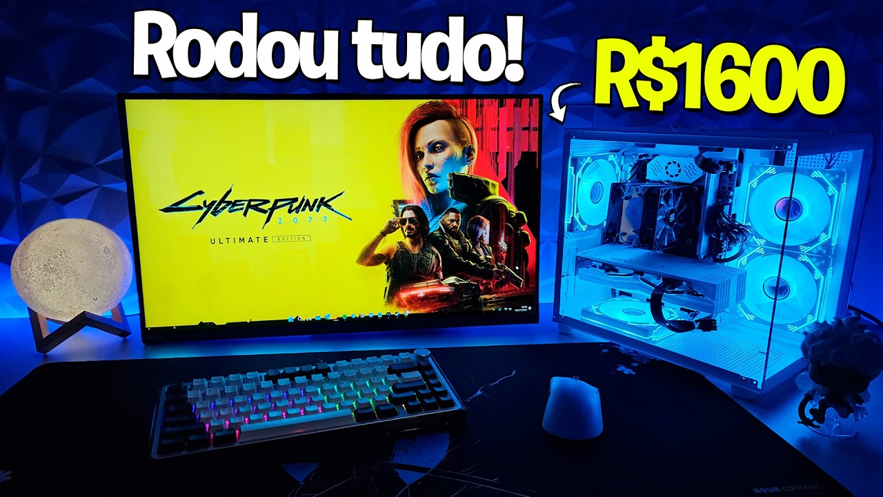 Testando jogos no PC GAMER de R$1600! (PC BARATO que roda TUDO)