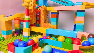 Satisfying Building Block Coaster Marbles Run Race ASMR - Exploring Space Time With Beautiful Sound
