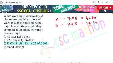 while working 7 hours a day alone can complete a piece of work in 6 days and B alone in 8 days