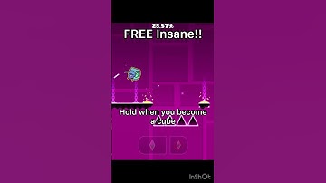 FREE INSANE level! (Secret way) #geometrydash #gd #shorts