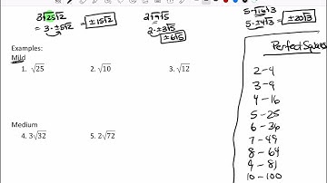 Lesson 11.1 - Simplifying Radicals (Class Video and Notes)