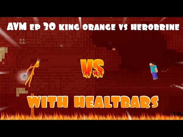 king orange vs herobrine healthbar class=