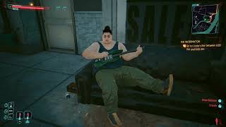 Fat ass white asian playing guitar like Johnny Cyberpunk 2077￼