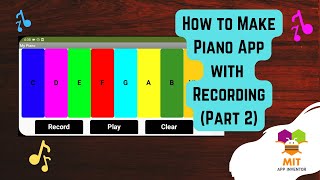 How to make Piano in MIT App Inventor (Part 2)) | Piano App with Recording | Piano MIT App Inventor screenshot 5