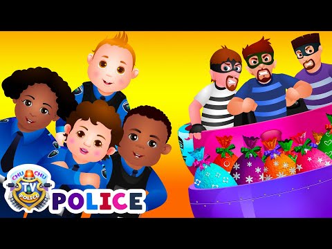 ChuChu TV Police Chase Thief in Railroad Police Car & Save Giant Surprise Eggs Toys, Gifts for Kids