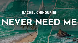 rachel chinouriri - never need me (lyrics)
