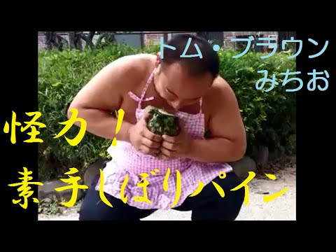 怪力！パイナップル素手しぼり100％ジュース/トム・ブラウンみちお[おまめのお仲間サンシロー]