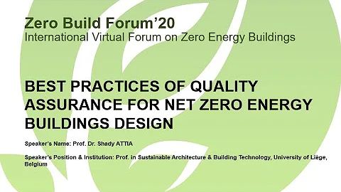 Best practices of quality assurance for Net Zero Energy Building Design [SUB: EN]
