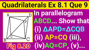 In Parallelogram ABCD Two Points P And Q Are Taken On Diagonal BD Such That DP=BQ Show That