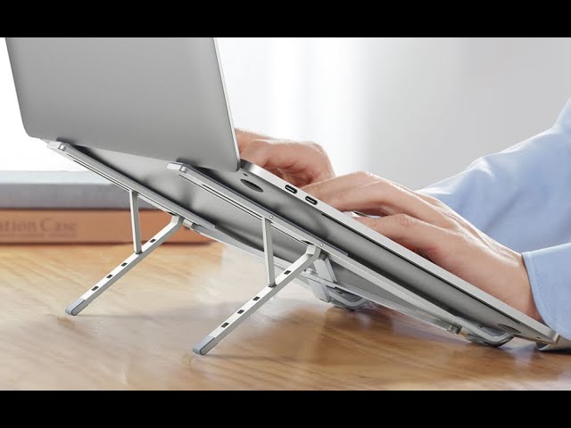 Foldable Laptop Stand Ergonomic Computer Stand Aluminum Laptop Riser  Detachable Tablet Stand Desktop Mount for 10-15.6” Laptop 