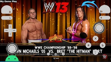 WWE 13 Wii Game For Dolphin Emulator On Android | Shawn Michaels Vs. Bret Hart Wrestlemania|Gameplay