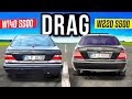 Mercedes w140 s500 vs w220 s500 drag