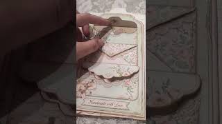 Shabby Chic Tall Tag Folder in Action 💗 Mint &amp; Pink Junk Journal #vintagejournal #junkjournal