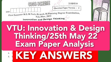 VTU:IDT 25/5/22:EXAM KEY ANSWERS|QP ANALYSIS|EASY|PASSING 18/50