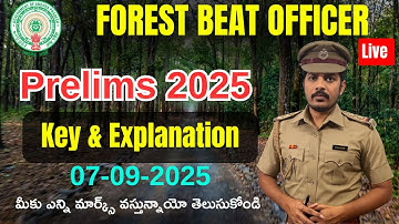 2025 Forest Beat Officer (FBO) | Preliminary Exam Key 🔑 with Detailed Explanation | APPSC