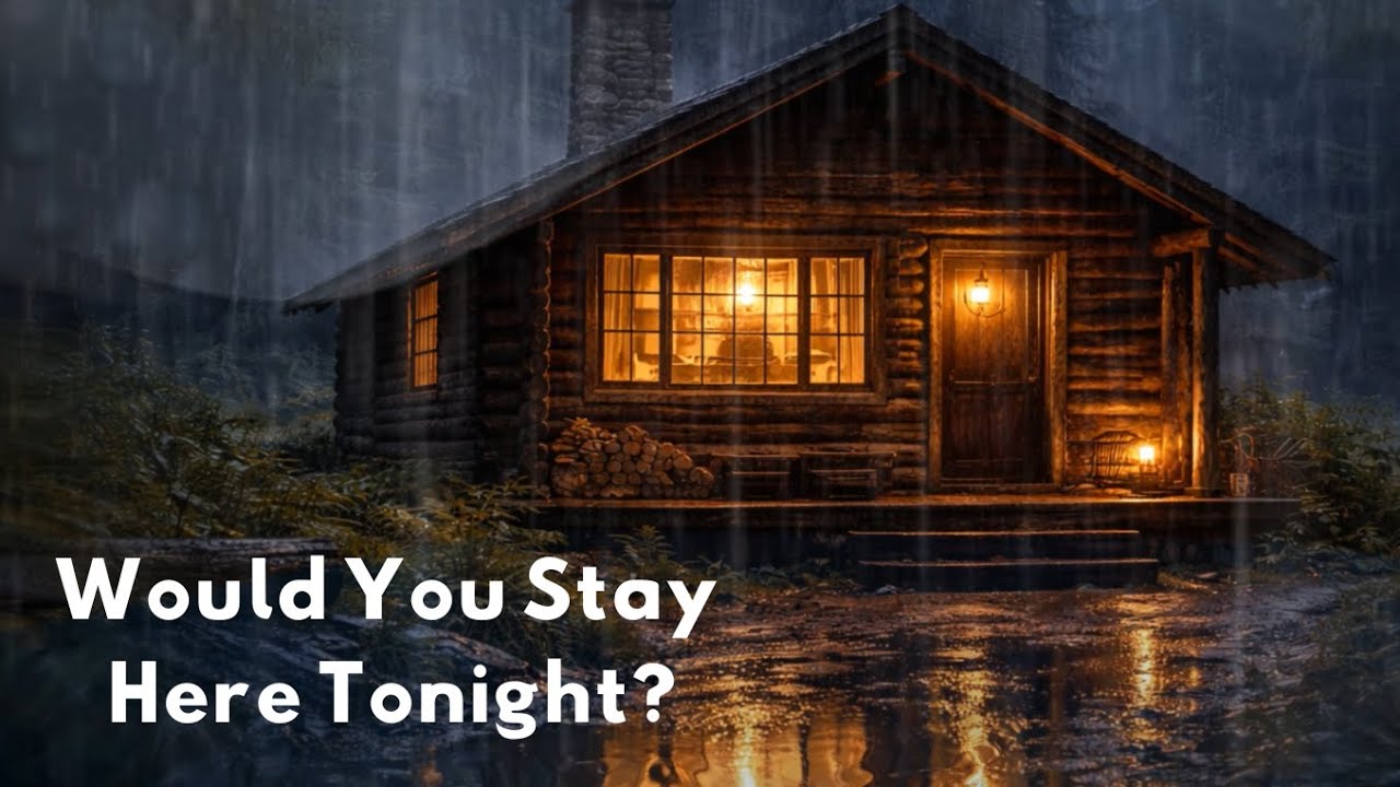 Heavy Rain at the Isolated Forest Cabin | Dark Screen Rain for Sleeping & Deep Relaxation