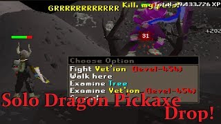 Solo Dragon Pickaxe Drop from Vetion! Runescape  New boss!