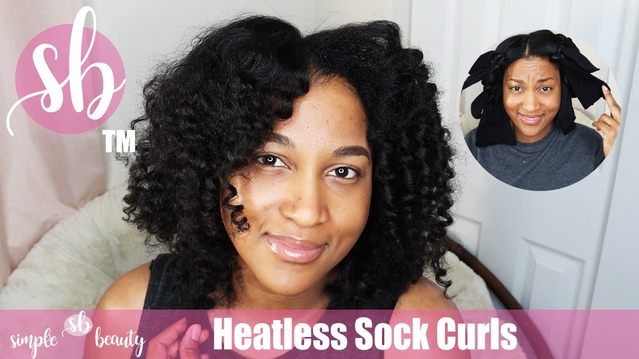 Heatless Curls Sock Curls On Natural Hair Youtube