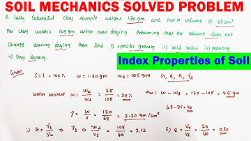 soil mechanics solved problem | three phase system numerical | Index peroperties of soil problem