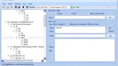 X2 Emv software ist files card peek arqc atr tools tutorial how to write dumps with pin track101&201